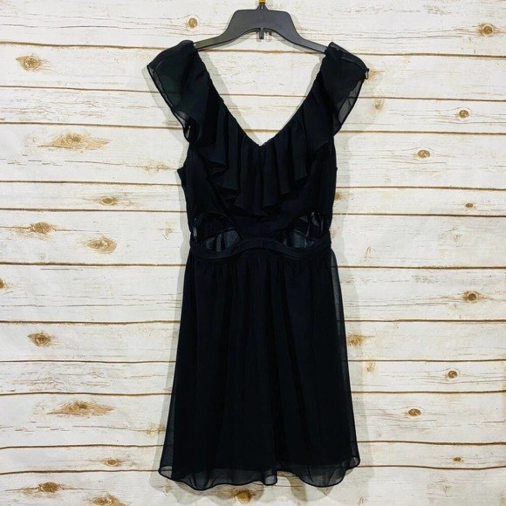 Pins & Needles women's black v neck cut out front design mini dress size 6